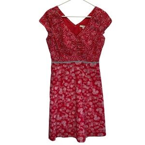 Boden Red Hopscotch Print Cotton Gap Sundress. Size 4R